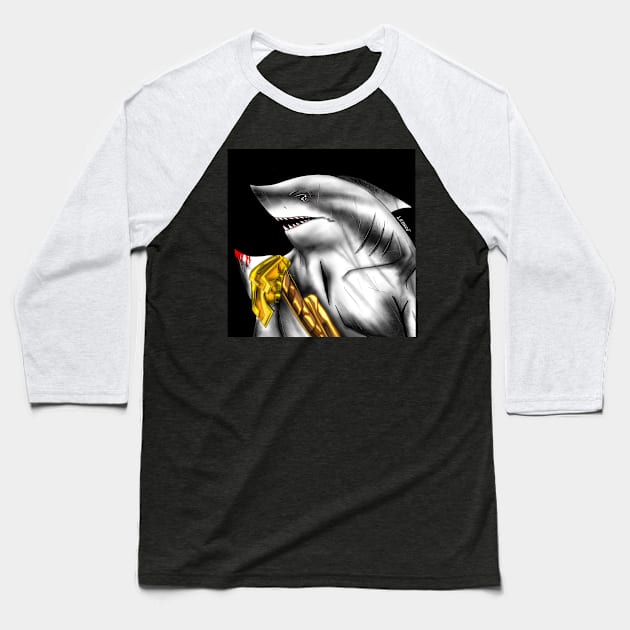 shark kingdom ecopop in golden suit art Baseball T-Shirt by jorge_lebeau